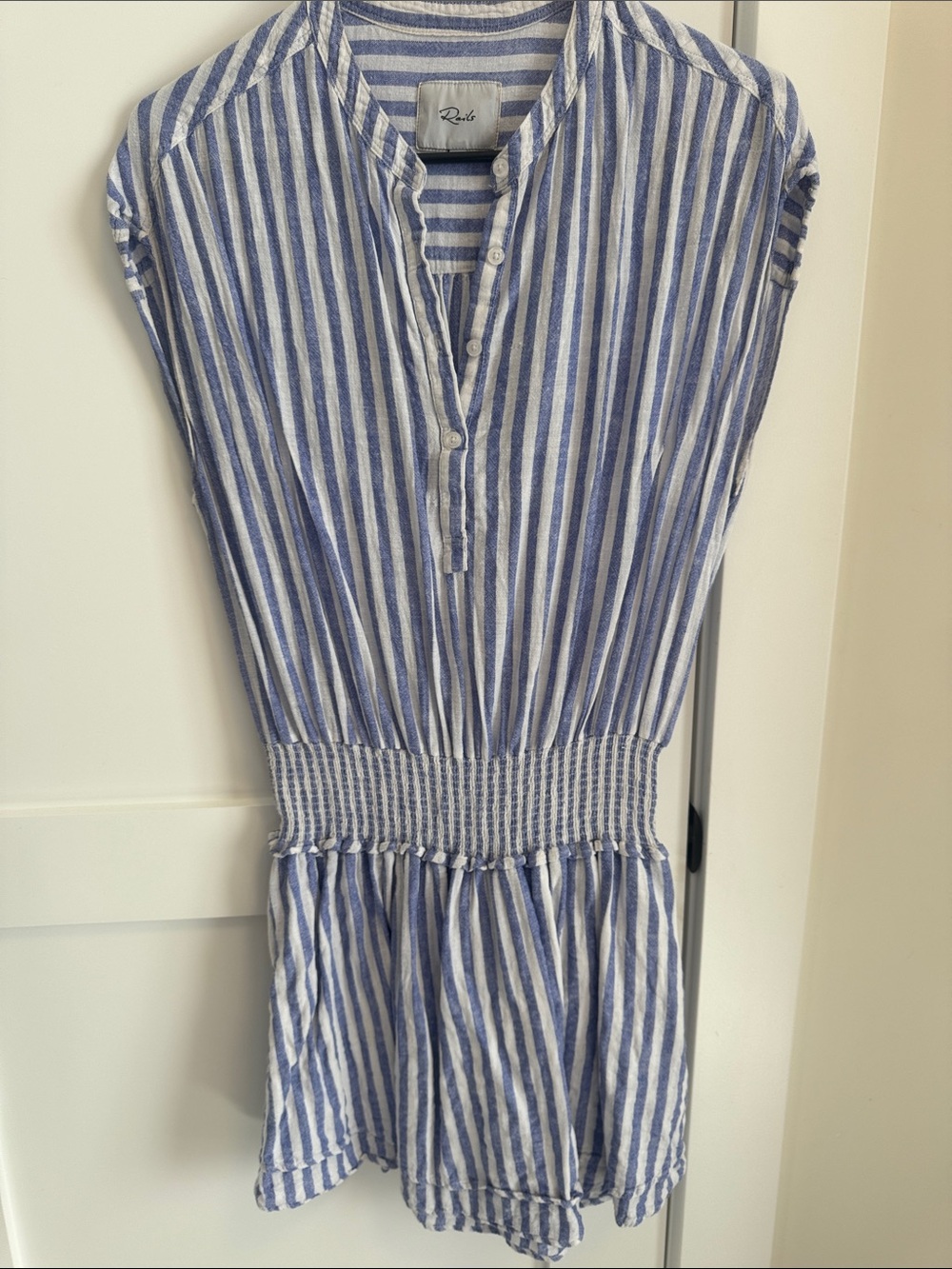 Rails Blue and White Striped One-Piece Romper